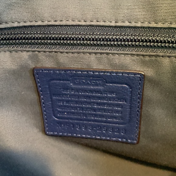 Coach Legacy Haley Satchel Exotic Croc-Embossed Leather 25324 Bag Navy/Sliver - Picture 10 of 12